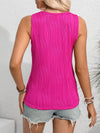 Textured Cutout Round Neck Tank