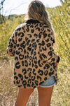 Leopard Button Up Long Sleeve Jacket