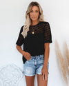 Cutout Round Neck Half Sleeve Blouse