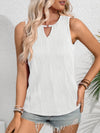 Textured Cutout Round Neck Tank