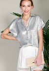 Metallic Silver Blouse