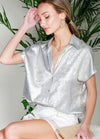 Metallic Silver Blouse