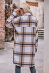 Plaid Dropped Shoulder Longline Jacket