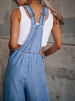 Wide Leg Denim Overalls