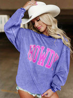 Full Size HOWDY Graphic Round Neck Sweatshirt