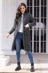 Fringe Trim Open Front Cardigan with Pockets