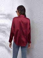 Collared Neck Buttoned Long Sleeve Shirt