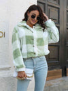 Plaid Dropped Shoulder Buttoned Jacket