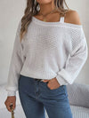 Asymmetrical Neck Long Sleeve Sweater