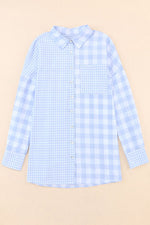 Pocketed Plaid Dropped Shoulder Shirt