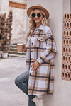 Plaid Dropped Shoulder Longline Jacket