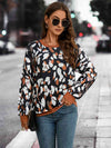 Leopard Round Neck Drop Shoulder Sweatshirt