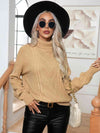 Turtleneck Cable-Knit Long Sleeve Sweater