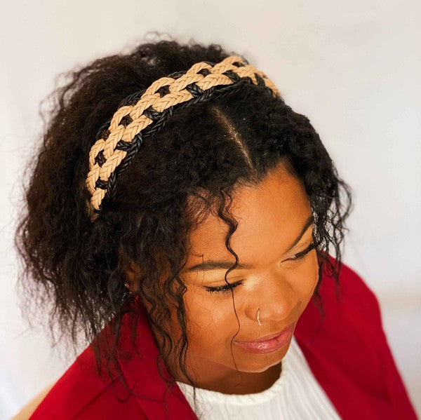 Vegan Leather Braided Headband