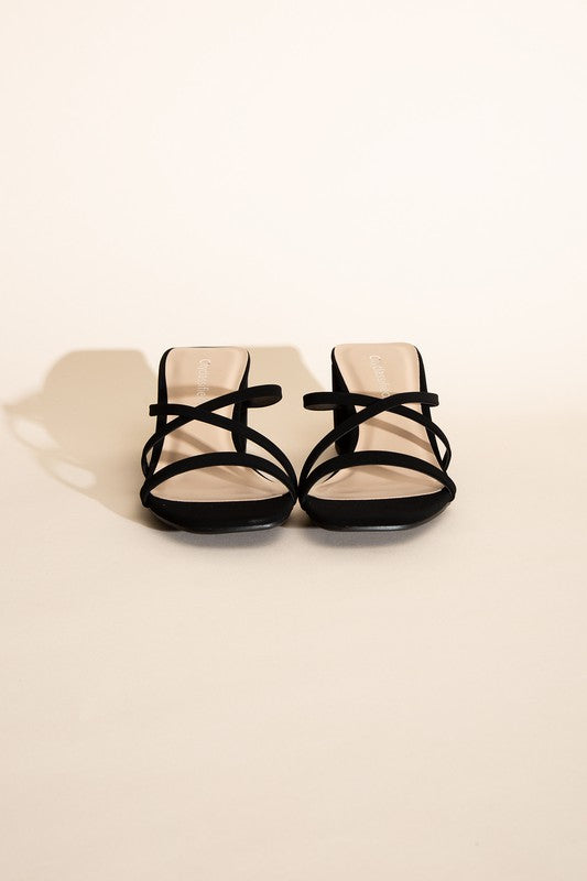 CRIMP-S MULE SANDAL HEELS