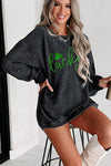 LUCKY Round Neck Dropped Shoulder Sweatshirt