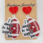 Heart Shape Sports Theme Acrylic Dangle Earrings