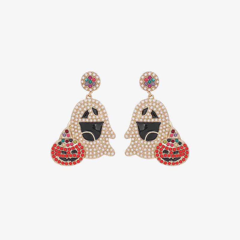 Ghost Rhinestone Alloy Earrings