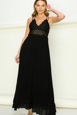 IN LOVE BUSTIER LACE MAXI DRESS