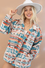 Frayed Aztec Western Shacket