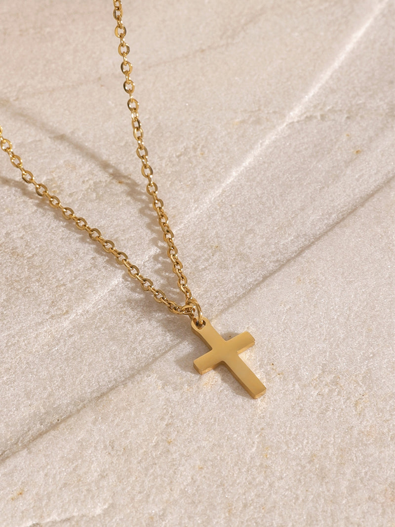 18K Gold-Plated Three-Layered Cross Necklace