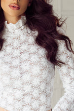 Mock Neck Long Sleeve Lace Top