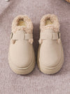 Thermal Fuzzy Buckle Platform Slippers