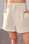 FRONT PLEATS SHORTS