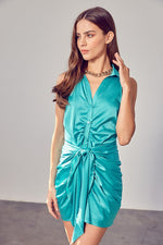 SLEEVE FRONT TIE DRESS