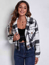 Plaid Button Front Jacket with Pockets